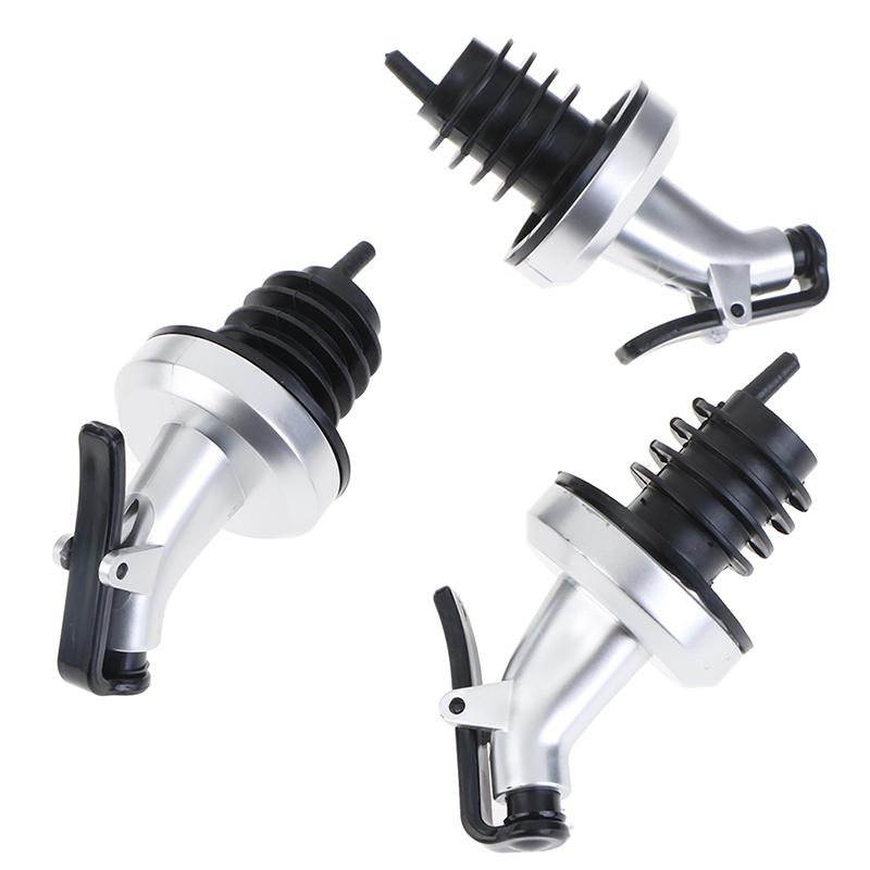 3Pcs Stainless Steel Wine Bottle Stopper Liquor Bottle Pourer Stopper Dispenser