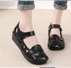 Pretty Orthotic Sandals Woman Cowhide Leather Mary Jane Shoes Ladies Wedged Heeled Sandal Women's Orthopedic Closed Toe Sandals