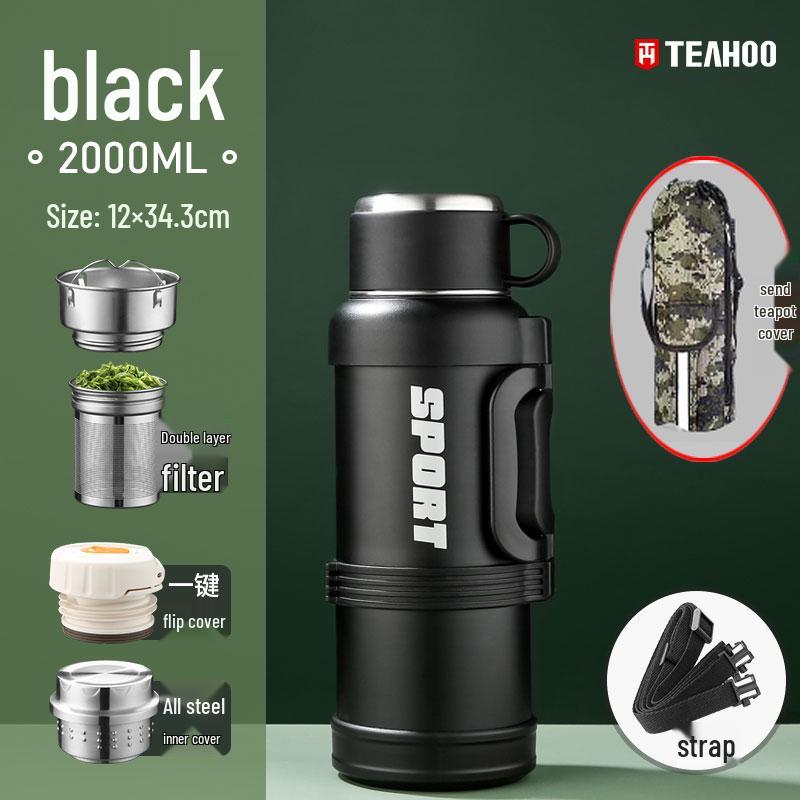 Qihu Large Capacity Stainless Steel Thermos Flask for Outdoor, Car & Home Travel
