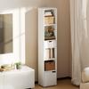 Bookcase Bookshelf, Drawer, Cupboard, Open Compartments, 30 x 24 x 158 cm, White