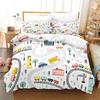3D Children's Toy Car Series Bedding Set Children's Room Duvet Cover and Pillow Case Full Size Quick Drying Home Decoration for Boys' Room