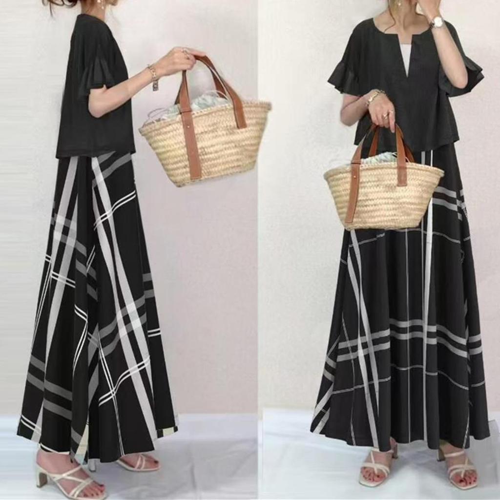 Summer Long Perfect for Women Over Summer Outfit Short Perfect for and Size Black Women's Dress, 50, Set, Wrinkle-Free, Sleeve, Slimming,