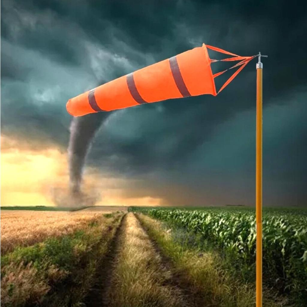 Leiasnow Pack de pour Mesurer la Vitesse du Vent et le Vent et le Vent et Lumineux Pack de Manches à Air, 80cm, 6, Direction, Force, Puissance, Réfléchissant, (Orange &