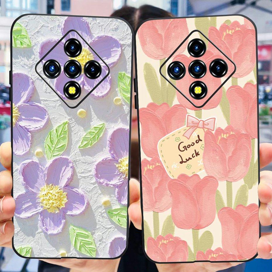 Lovely Painted Case For Infinix Zero 8 8i X687 X687B Soft TPU Back Cover For Infinix Zero8 Zero8i Black Silicon Phone Cases