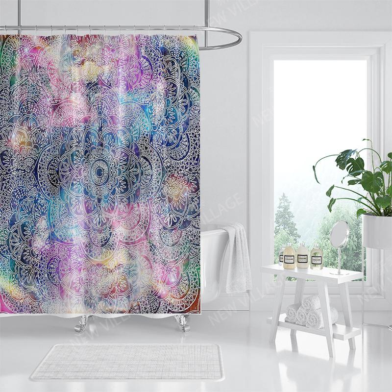 Vattentätt tygduschdraperi Badrumsdraperitillbehör Baddraperi 180x200cm 240*200cm bohemisk dekoration vintage mandala