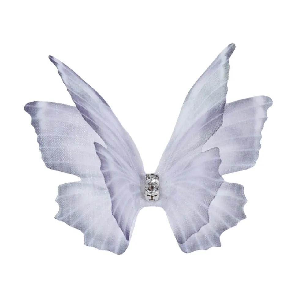 50pcs Gradient Color Organza Fabric Butterfly Appliques 3D Dreamy Simulation Mesh Butterfly Patch 5CM Double-layer