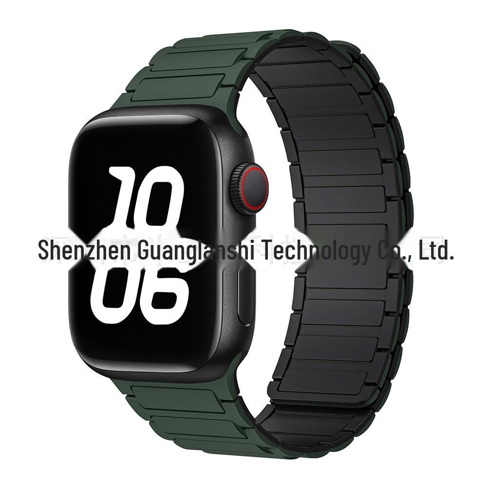 „Curea de culoare contrastantă din silicon magnetic S9 pentru Apple Watch Series 5-9”