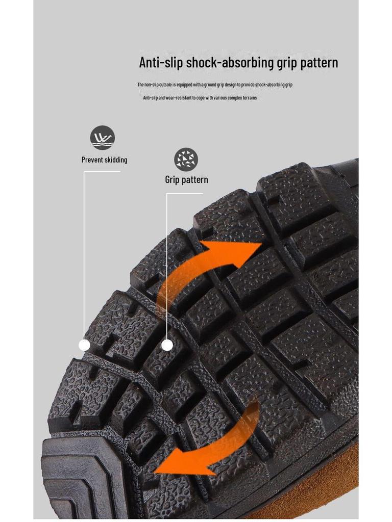 Men's Genuine Fur Wool Snow Boots - Thick, Warm, Cold-Proof, High-Top Outdoor Work Shoes