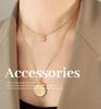 Titanium Steel Gold Plated Double Layer Clavicle Chain with Diamond Pendant and Star Badge