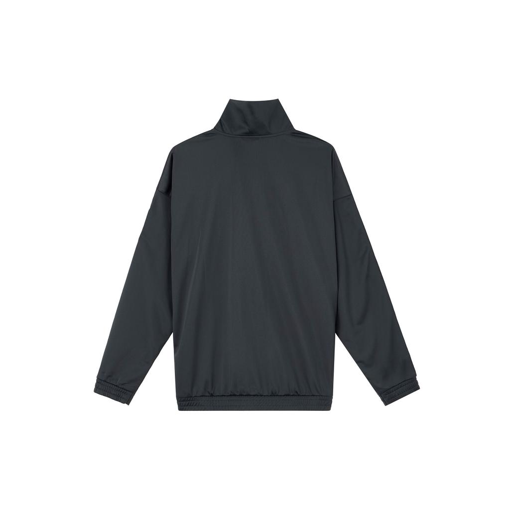 Adidas Originals 3 Stripe Letter Logo Stripe Print Classic Retro Sports Stand Collar Long Sleeve Jacket Men Jacket Deep-Charcoal JL8397