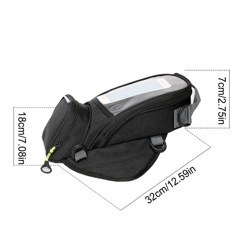 32x18x13cm Bolsa Magnética Universal para Depósito de Combustible de Motocicleta Bolsa de Navegación para Teléfono Móvil Paquete Pequeño Multifuncional para Depósito de Aceite