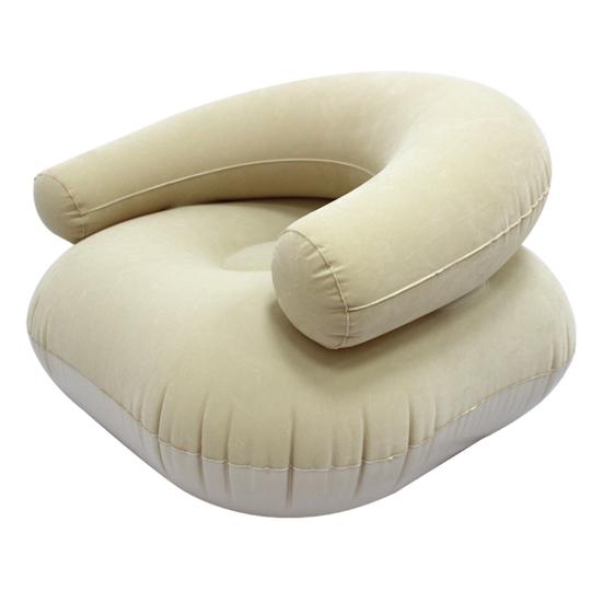Huaqianguhh Inflatable Flocked Sofa for Adults, Heavy Duty Blow-up Lounge Chair, Single Double Air Couch Indoor Outdoor Living Room