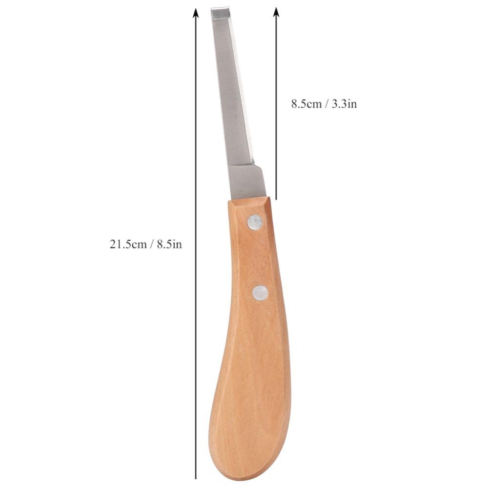Wooden Handle Horse Hoof Tool Stainless Steel Cattle Hoof Tool Livestock Care Left Hand