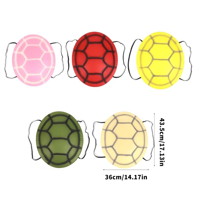 Pack of 5 Realistic Turtles Shell Costume Props for Kids Role Play Fun and Educational Activity Using Safe EVA Toy