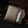 Men's Gold Card Holder and Wallet with Zipper Coin Purse & Driver's License Slot