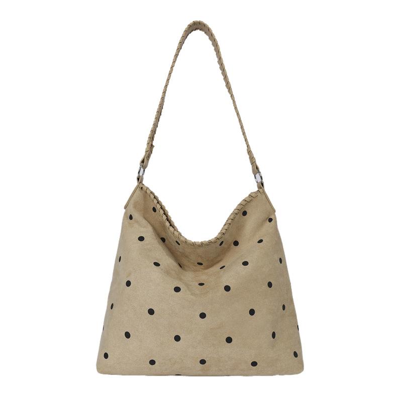 New fresh polka dot shoulder armpit bag sweet and relaxed student high value tote bag