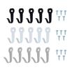 5pcs/set Hooks 40mm Mini Alloy Hangers w/screws Black/White/Silver Wall Mounted Hanging Keys Coat Bag Hat Mask Bathroom Kitchen