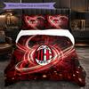 Set Lenzuola AC Milan Modello 3 Pezzi Morbida Copripiumino in Microfibra con Federe per Camera da Letto