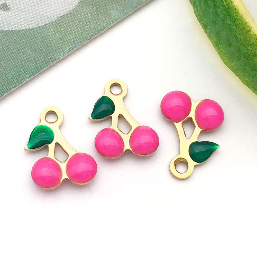 Stainless Steel Cherry Drip Oil Charm Pendant for DIY Jewelry