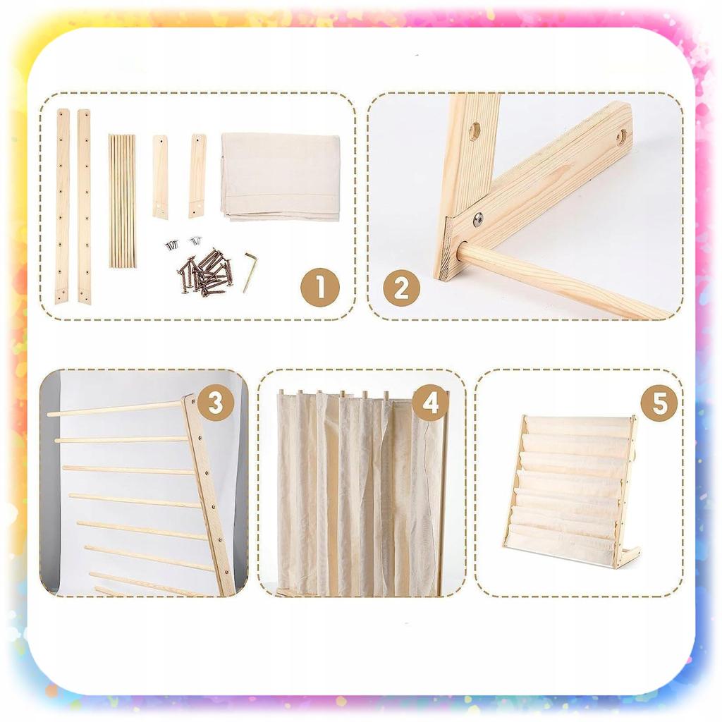 Regał Na Książki Dla Dzieci Stojak 79Cm Organizer 6 Półek Loft Drewno Mocny