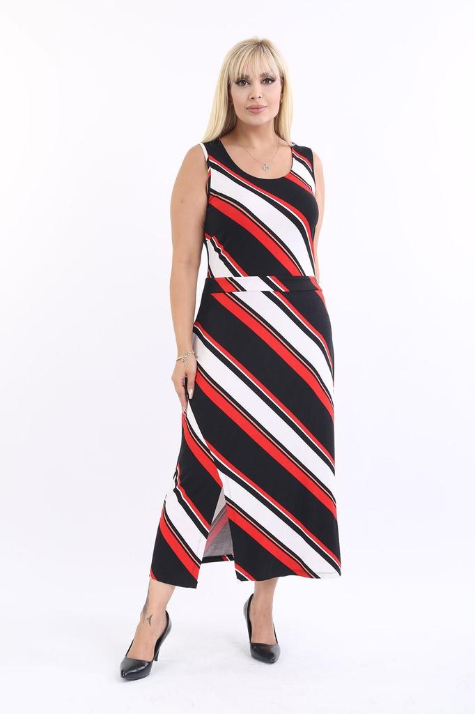 Women's Big Size Dress Plus Size Sleeveless Summer Dress 28D-2169