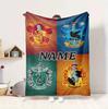 Custom Name Wizard World Flannel Blanket Throw Blanket Soft Warm Sofa Bed home Decor Unique Gift