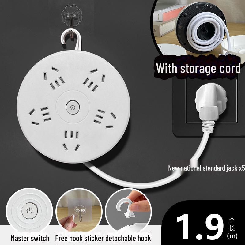 Smart USB Power Strip with Retractable Extension Cord