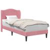 Estrutura de Cama Rosa com Cabeceira 90 x 200 cm Veludo