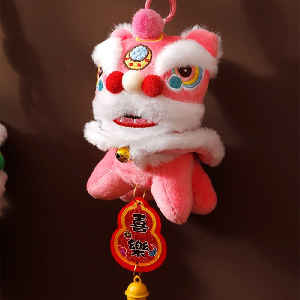 Cartoon Lion Dance Keychain Fortune Character Chinese New Year Gift Lion Dance Pendant  Small Gift