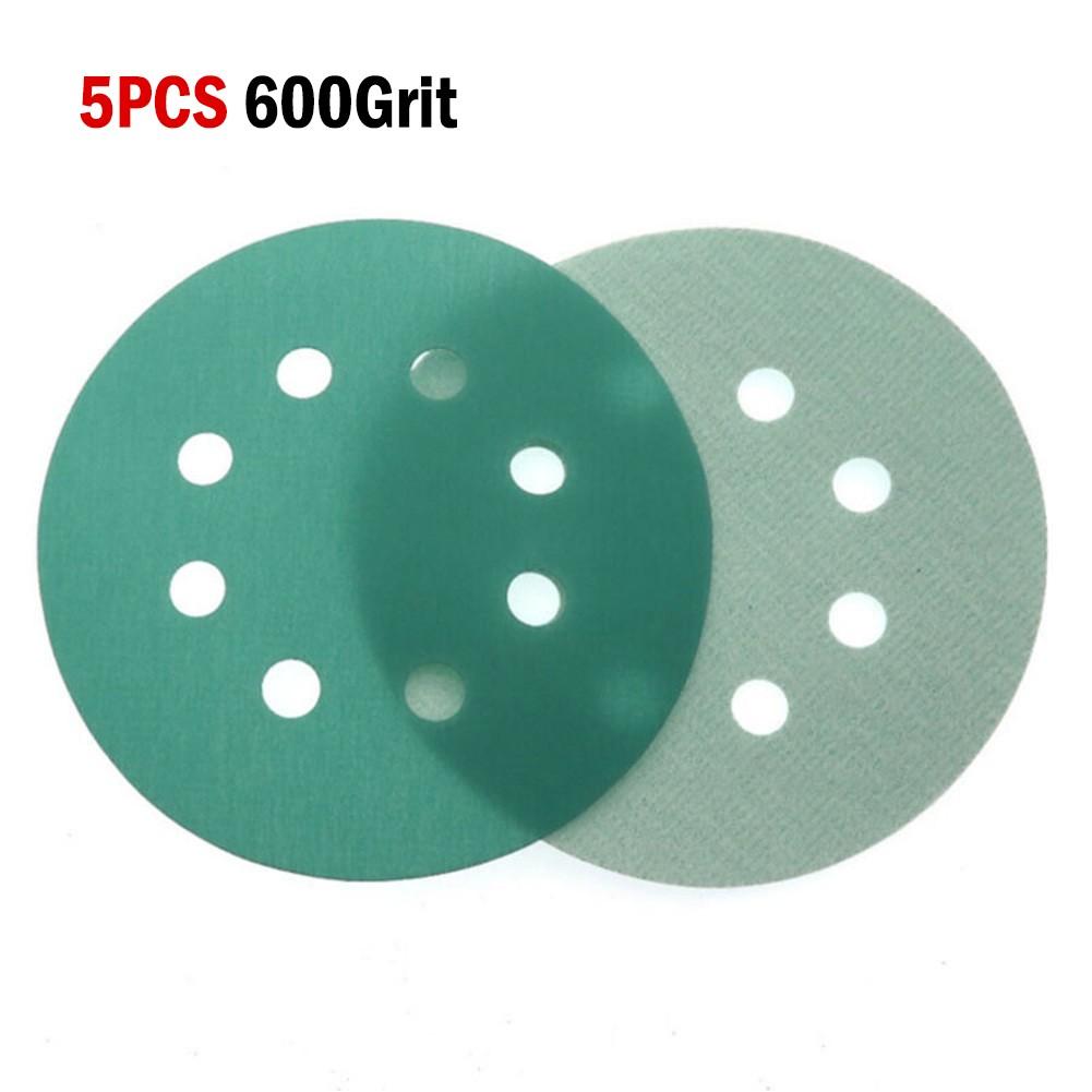 5Inch 8Hole Sanding Discs& Wet Dry PET Film Green Sandpaper Polishing