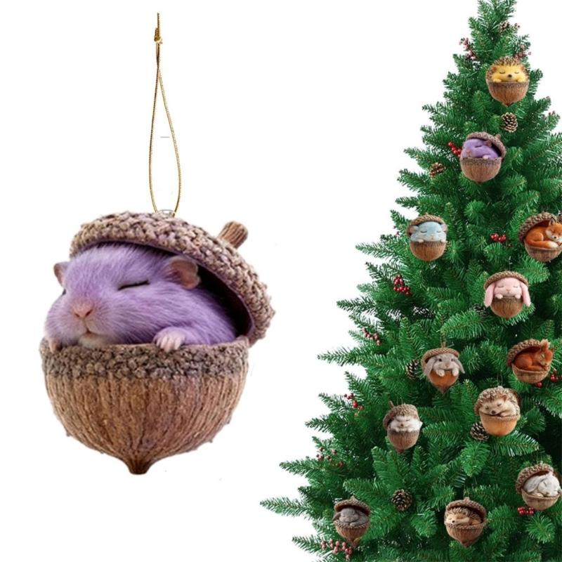 Acrylic Animal Ornaments Glossy Finish and Lightweighted for Christmas Tree Decors Festival Atmosphere Family Gatherings