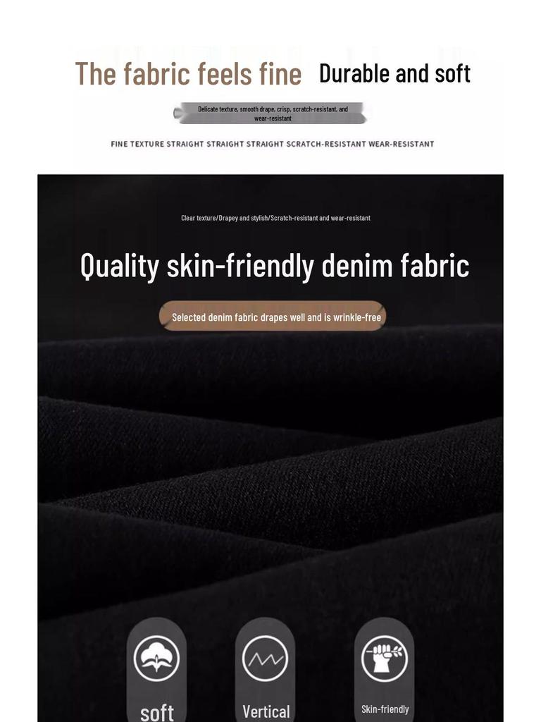 Autumn Winter 2025 High-Waist Black Jeans: Women's Slimming Loose Wide-Leg Pants