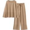Autumn/Winter 2025 Bell Sleeve Knit Set - European/American Fashion, Round Neck, Slit Details