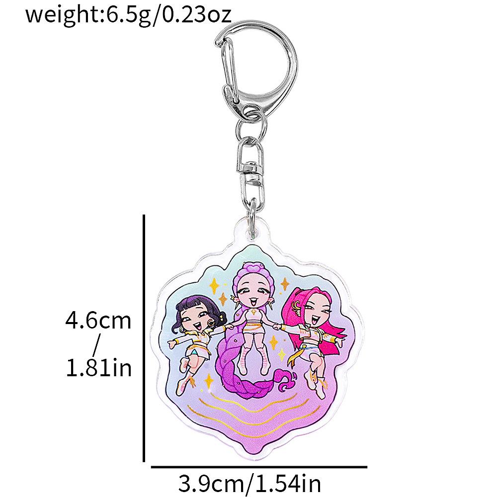 New Cute Cartoon Witch Hunter Double sided Keychain Backpack Pendant Personalized Accessories