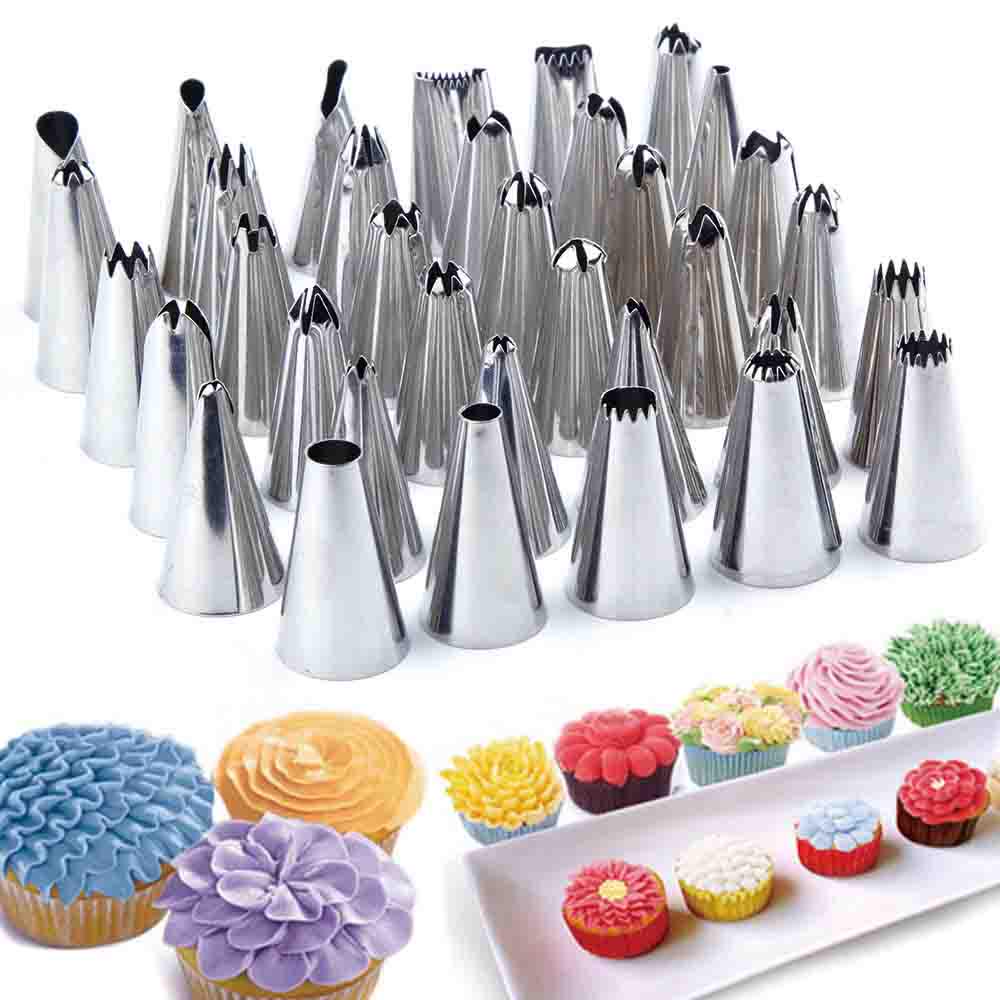 36pcs Stainless Steel Icing Piping Nozzles Cake Decorating Tools Flowers Maker Pastry Baking Tool