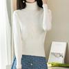 Women's Turtleneck Sweater Autumn Winter Short Solid Color Elastic Knitted Top Slim Fit Pullover Knitted Sweater.