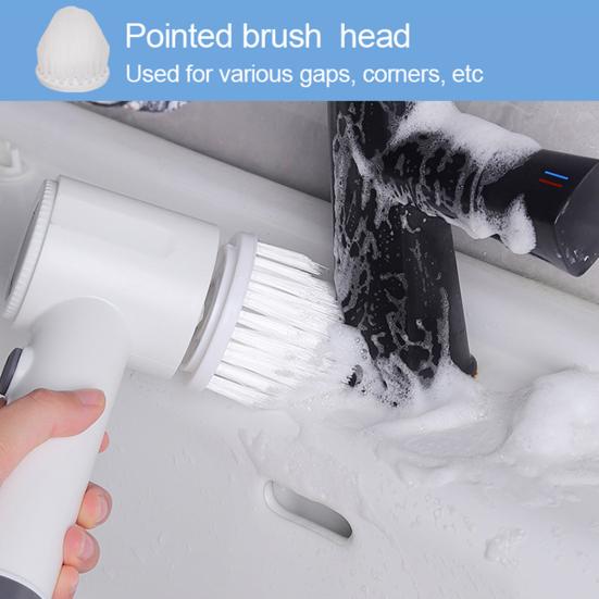Cordless Cleaning Brush Rechargeable Quick Charging Electric Spin Scrubber with 360-Degree