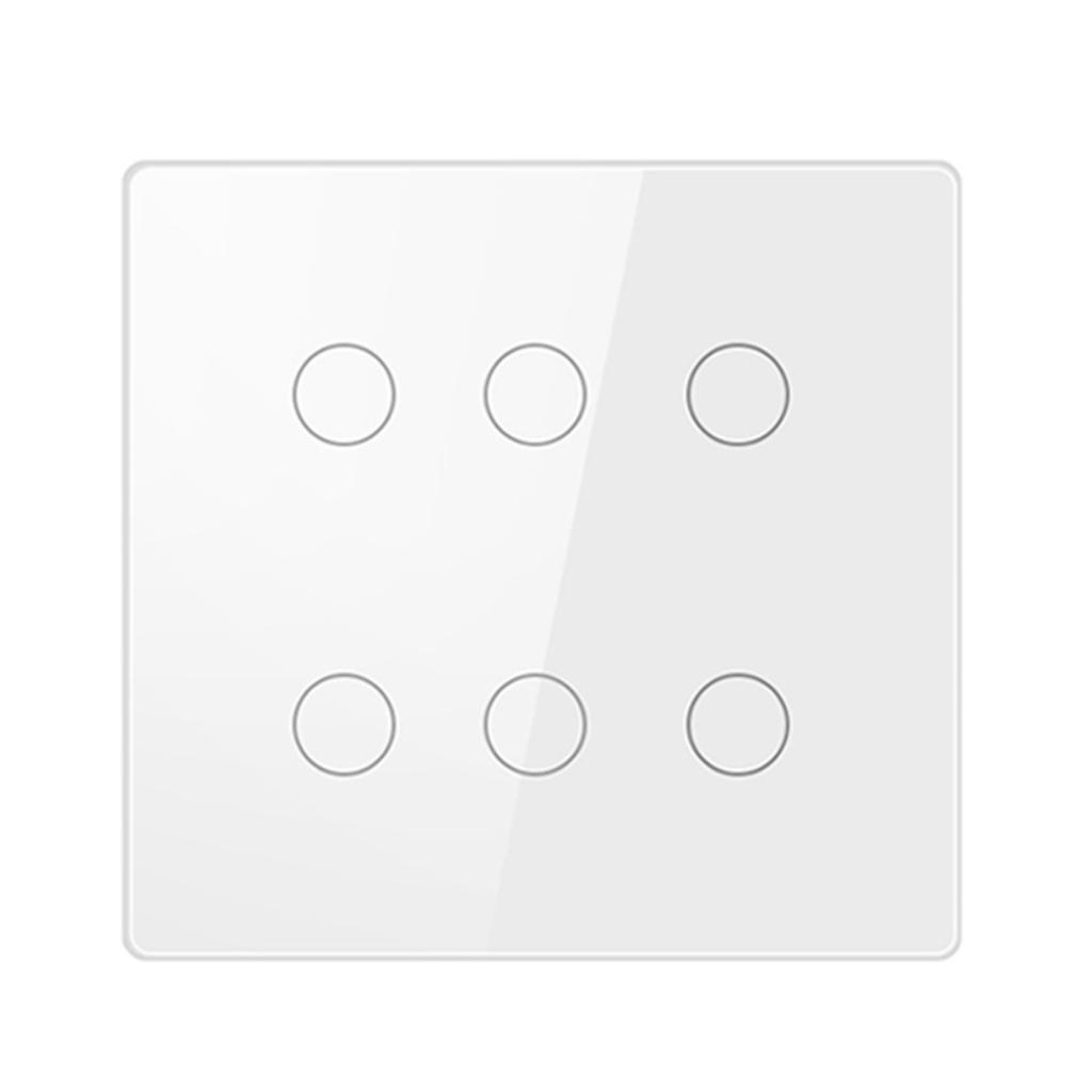 SLS Brazil Standard 6 Gang Tuya WiFi Smart Wall Switch Glass Touch Panel Waterproof Light Switch Works with Alexa Google Home