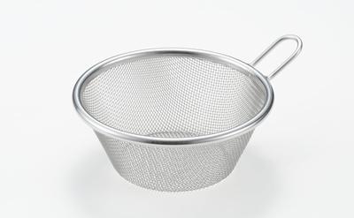 Yoshikawa Stainless Steel Strainer with 13cm and Made In AN0212 Handle, Deep, Tsubame-Sanjo, Japan,