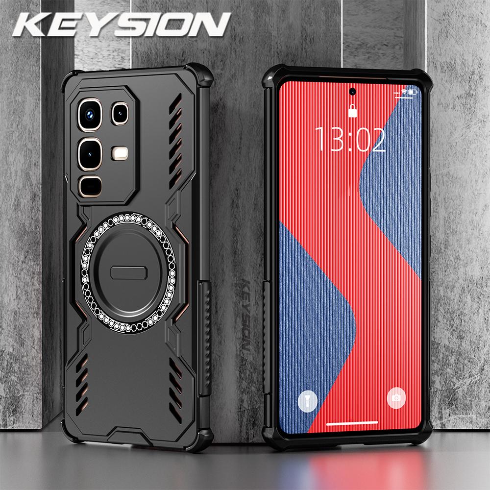 

KEYSION Полый чехол для отвода тепла для Infinix Note 50S 5G, магнитное охлаждение, противоударный чехол для телефона для Infinix Note 50S 5G for Infinix Note 50S 5G чёрный