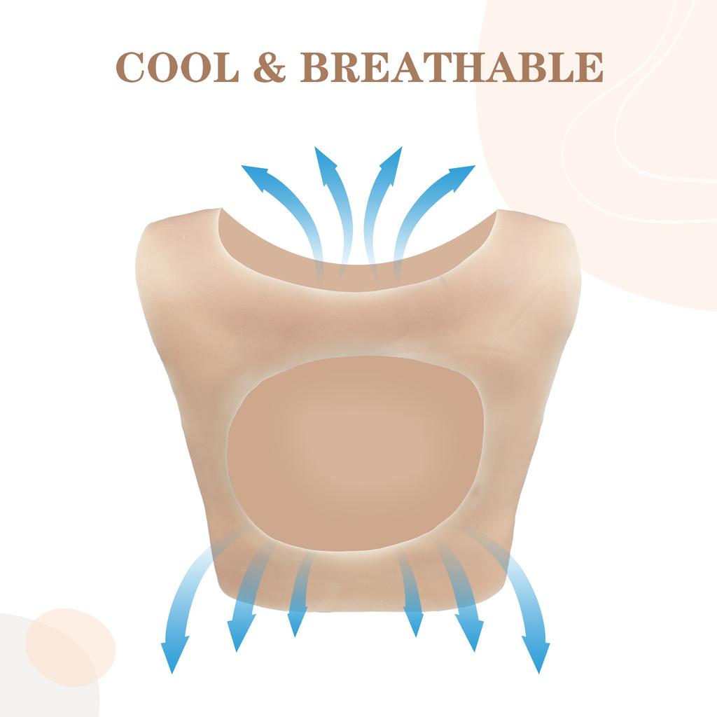 KUMIHO Silicone Fake Boobs Hollow Back Breast Forms Chest Enhancer for Drag Queens Crossdressing Transgender Anime Cosplay