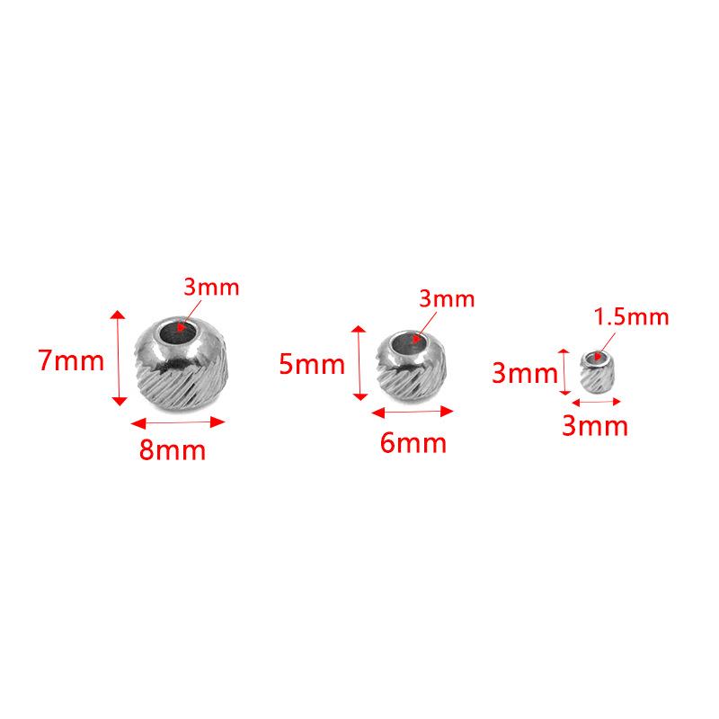 

304 Stainless Steel Twill Pattern Spacer Beads for DIY Jewelry, Bracelet, Necklace Crafting. 3x3mm, 1 piece, 0.1g