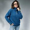 Dames Oversized Gebreide Trui Met Opstaande Kraag Effen Kleur Casual Pullover 2026 Herfst Winter