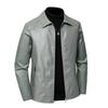 Large Size Autumn Men's Leather Jacket with Collar, Korean Version, Men's PU Washed Leather Jacket