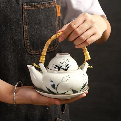 Japanese Ceramic Teapot Retro Cuisine Restaurant Seafood Soup Pot Household Hand Pot Wholesale Creative Small Soup Pot