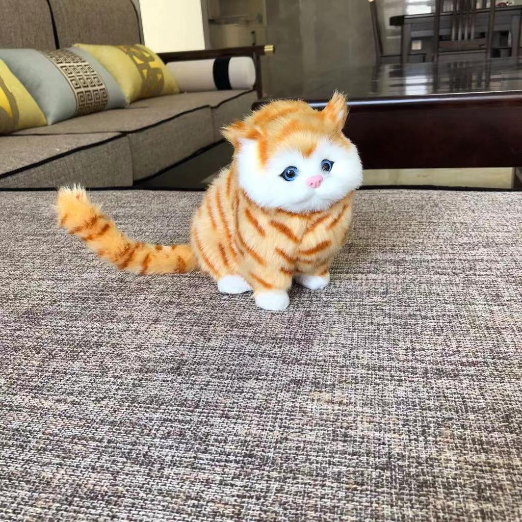 Simulated Cats, Fat Cat Fur Handicrafts, Meowing Cat Ornaments, Children's Plush Toys, Animal Models