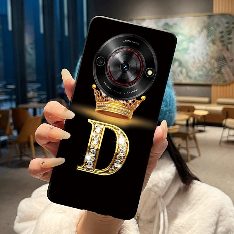Shockproof Soft Phone Case For ZTE Blade A75 5G/ Nubia Focus 5G Bright Color and Attractive Crown Letter Pattern Casing
