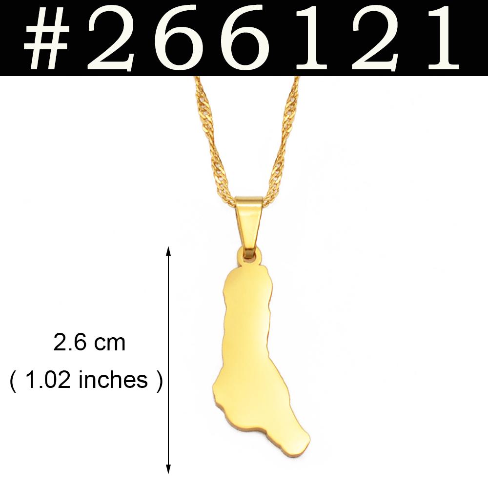 Anniyo Comoros Moroni Union of Comoros Map Pendant Necklaces Grande Comore Silver Color/Gold Union des Comores Jewelry #266121