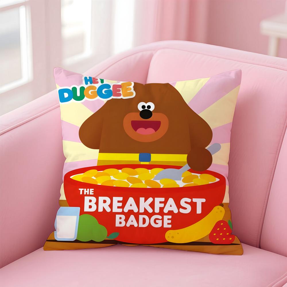 H-Hey Duggee cartoon Cushion Cover Home & Car Multi-Scene Pillow Cover - Reversible, Soft & Durable for Daily Use