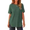 Women's Fashionable Casual Loose Color Pullover Knit T,shirt Women's Drop Shoulder Short Sleeve Top